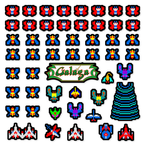 Galaga stickers arcade pixel - arcade,