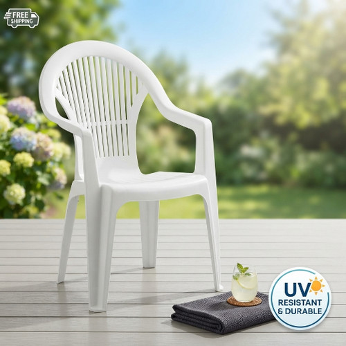 Stacking armchair vega white - armchair,