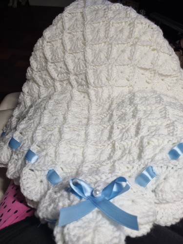 Handmade crocheted baby shawl - crocheted,