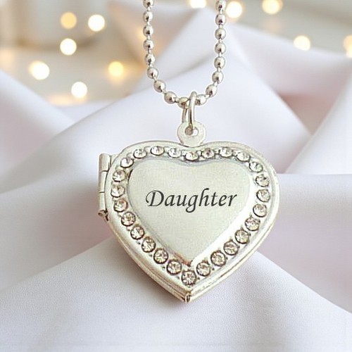 Engraved locket necklace - engraved,