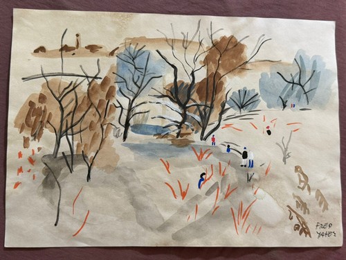 Fred yates painting drawing - yates,