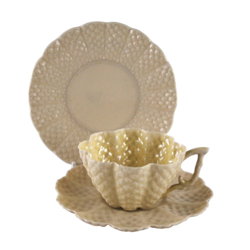 Belleek cone tea trio - tea,