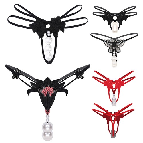 Women lace pearl thong - pearl,