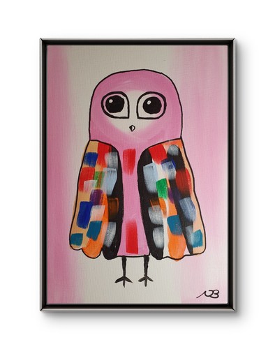 Hand painted owl 12x16 pop - hand,