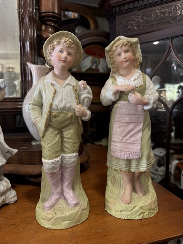 Large pair antique bisque - pair,
