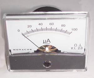 Moving coil meter 100ua - meter,