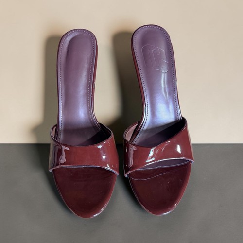 Burgundy patent kitten - burgundy,