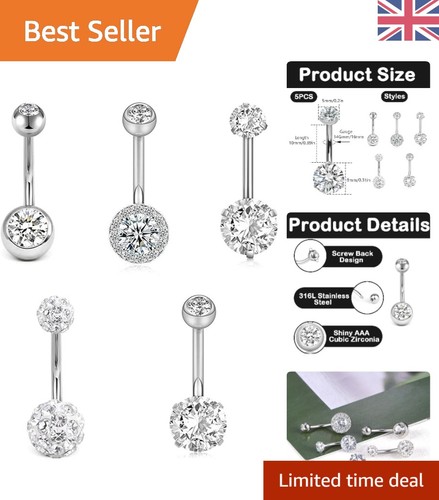 Piece silver belly button - belly,