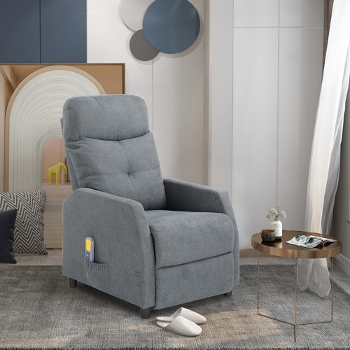 Grey reclining massage sofa - grey,