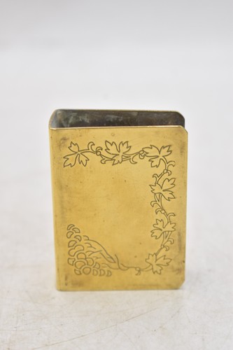 Vintage brass match box holder - brass,