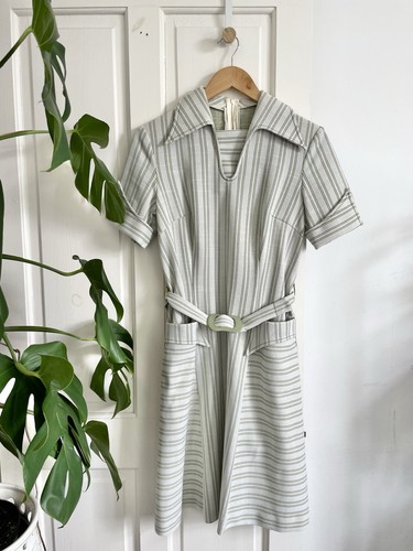 Vintage striped beige dress