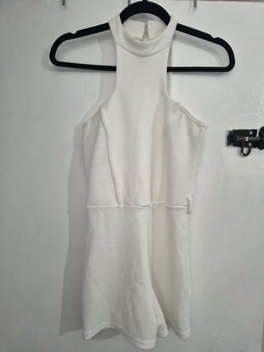 Ladies summer white playsuit - ladies,