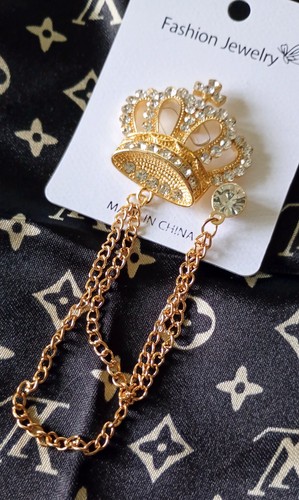 Brooch scarf gold - gold, first