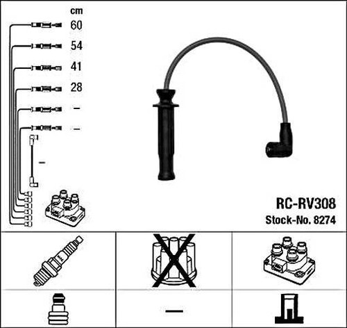 Black ignition cable kit - black,