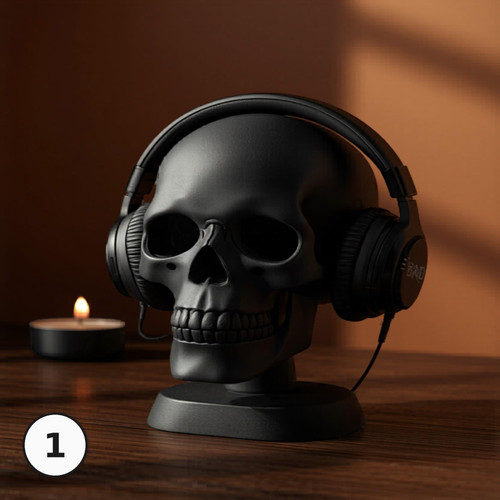 Skull headphone holder matte - skull, holder,