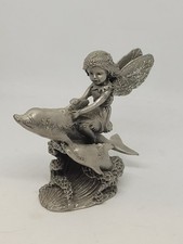 Pewter fairy dolphin - fairy, on