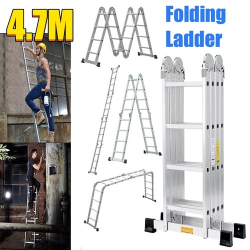Aluminium folding ladder - 4.7m,