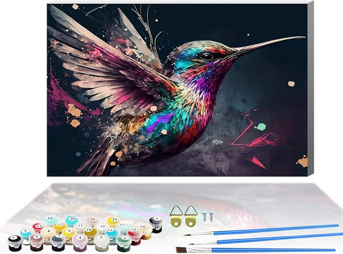 Framed bird paint numbers - bird, by