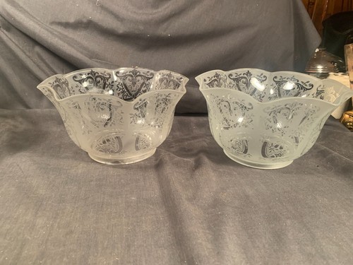 Vintage pair glass transfer - pair,