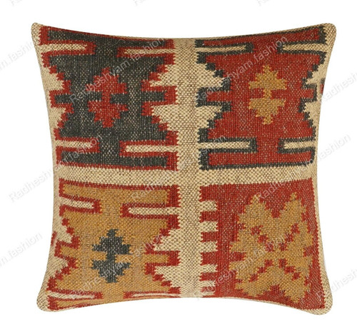 Indian vintage jute kilim - jute,