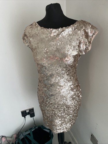 Tfnc gold sequin backless - sequin,