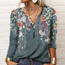 Boho floral neck tunic - tunic, top