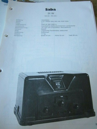 Wiring diagram radio saba 31w - wiring,