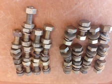 25 , M8X25 BRASS HEX HEAD BOLTS NUTS & WASHERS ; 12 complete + 13 partial