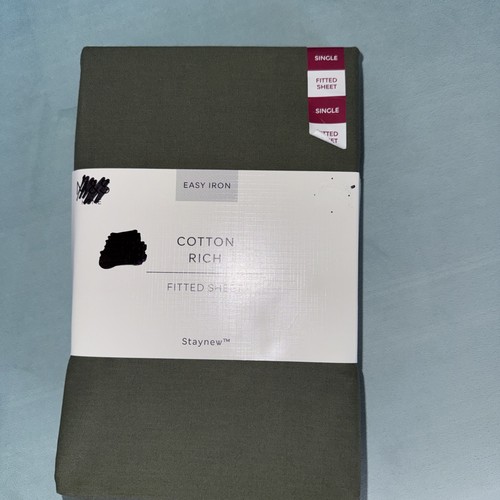 Fitted sheet single olive - fitted,