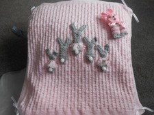 Hand knitted Baby Pink/Grey