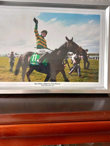 Framed horse racing photograph - framed,