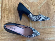 Soft Grey Pony Skin Leopard Print Shoes Eur 39