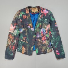 Ted Baker Womens Blazer Green XS Butterfly Floral Reene Jacket Cotton Stretch
