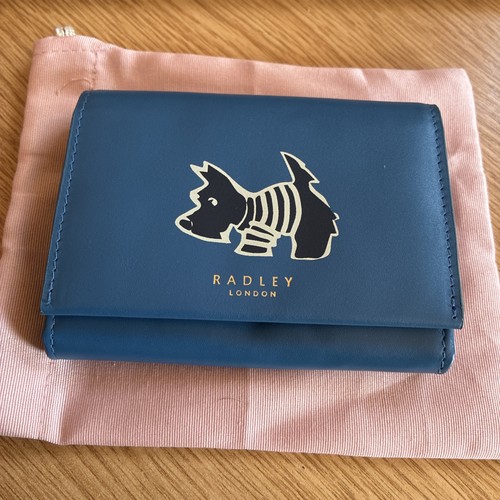 New radley blue leather flap - new,