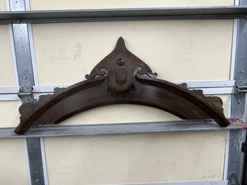 Antique carved wood pediment - carved,
