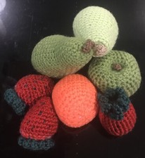 Hand knitted fruit - hand,