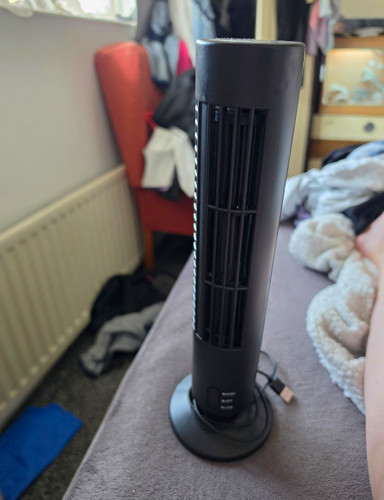 Black oscillating tower fan - oscillating,
