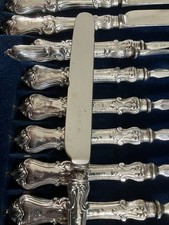 Silver Knife And Fork Set With Wooden Box  