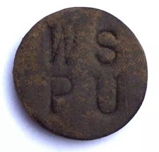 Original SUFFRAGETTE WSPU VOTES FOR WOMEN LEATHER TEA 1 CUP TOKEN  c.1908-1910