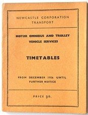 Newcastle Corporation Transport bus timetable booklet December 1956