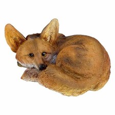 Red Fox Realistic Laying Garden Animal Ornament Outdoor Statue