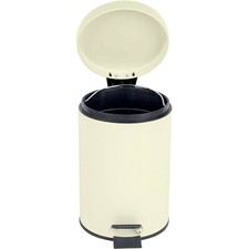 SMALL S / STEEL 3 LTR PEDAL BIN KITCHEN BATHROOM TOILET RUBBISH IN BLACK / WHITE