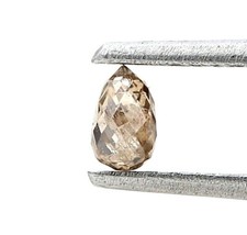 Natural Diamond 0.22ct Intense Brown Sparkling Drilled Briollette Cross Cut Gift