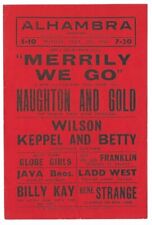 ALHAMBRA BRADFORD 1944 FLYER NAUGHTON WILSON KEPPEL BETTY BILLY KAY GLOBE GIRLS