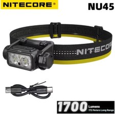 Nitecore NU45 1700lm UHE LED Headtorch Headlamp Rechargeable IP68 Waterproof ✓