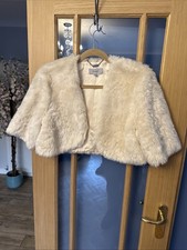Coast Ivory Faux Fur Shrug / Bolero Size Medium