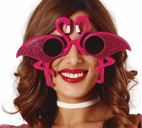 Pink flamingo glasses hawaiian - flamingo,