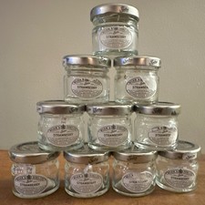Set of 10 Glass Mini Jam Jars
