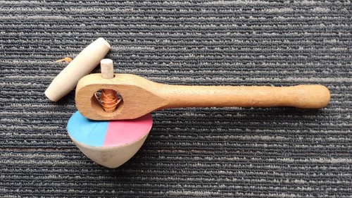 Wooden spinning top - wooden,