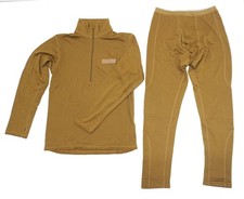 USGI Army Tan Grid Waffle Polar Thermal Top Bottom Set Long John Cold Weather